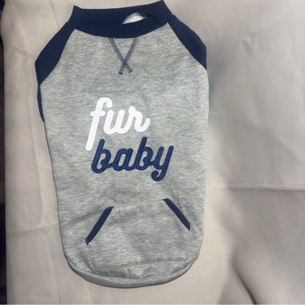 Ellen Degeneres ED ‘Fur Baby’ Dog Sweatshirt Gray Blue sz: S NEW